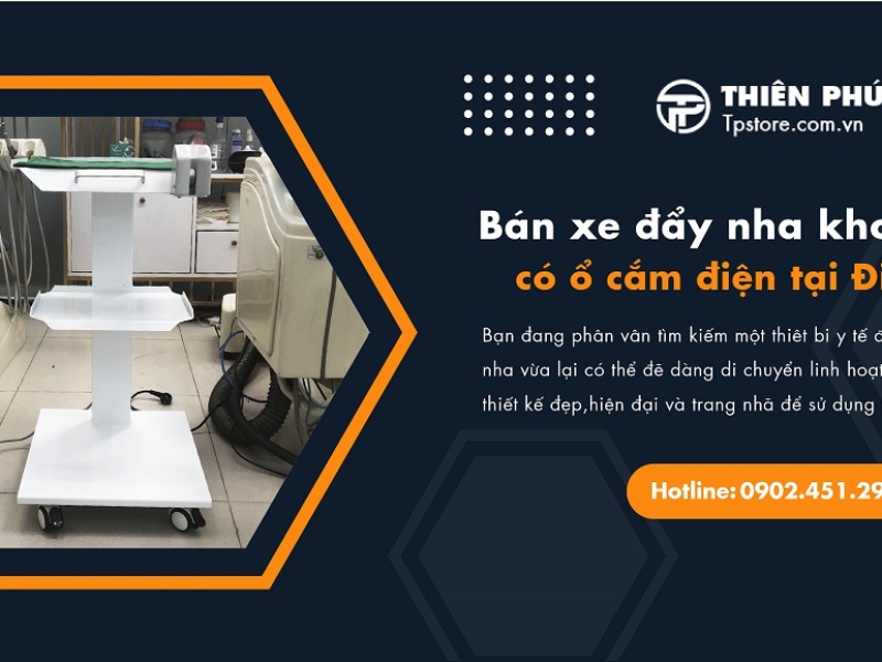 Bán Xe đẩy nha khoa 3 tầng có ổ cắm điện tại Điện Biên