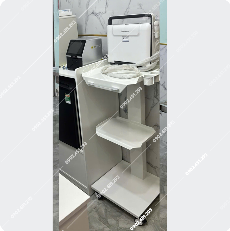 Xe đẩy 3 tầng dùng cho máy siêu âm xách tay