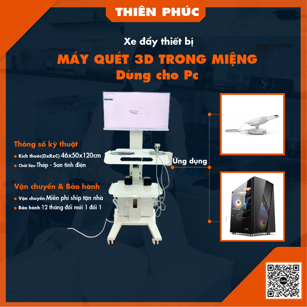 Xe đẩy máy scan 3d nha khoa dùng cho máy case
