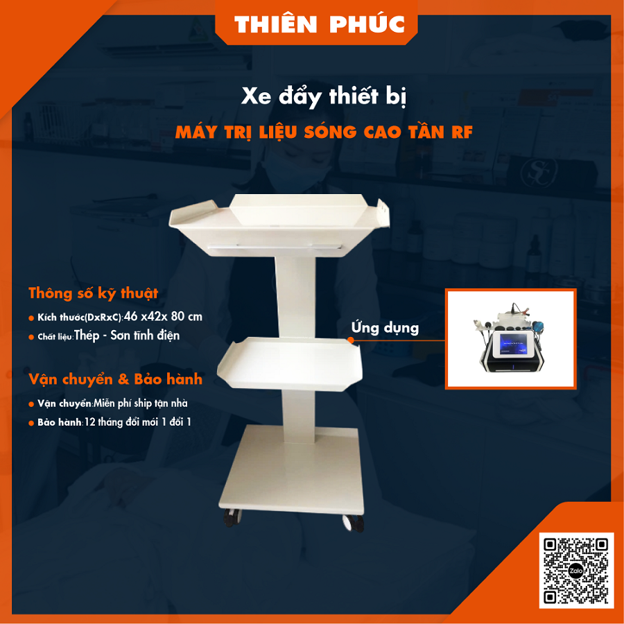 Xe đẩy máy trị liệu sóng cao tần RF 