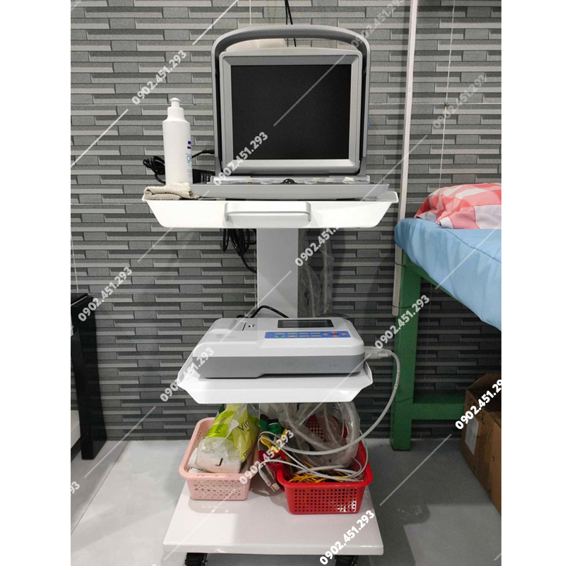 Xe đẩy 3 tầng dùng cho máy siêu âm xách tay