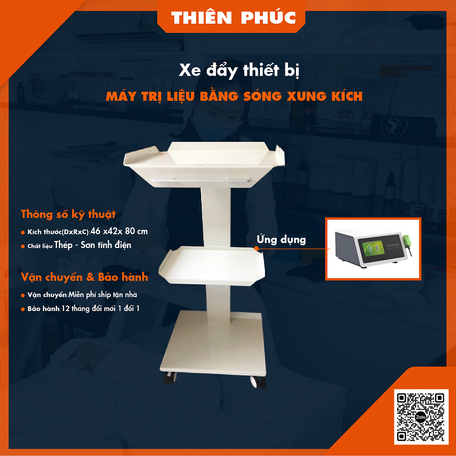 Xe đẩy máy điều trị sóng xung kích