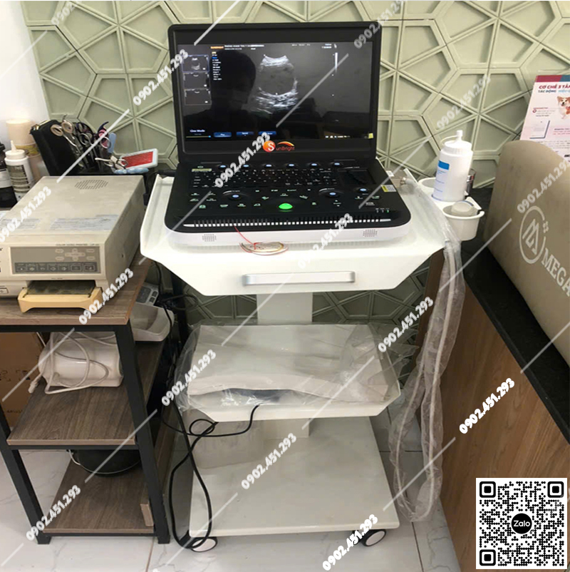 Xe đẩy 3 tầng dùng cho máy siêu âm xách tay