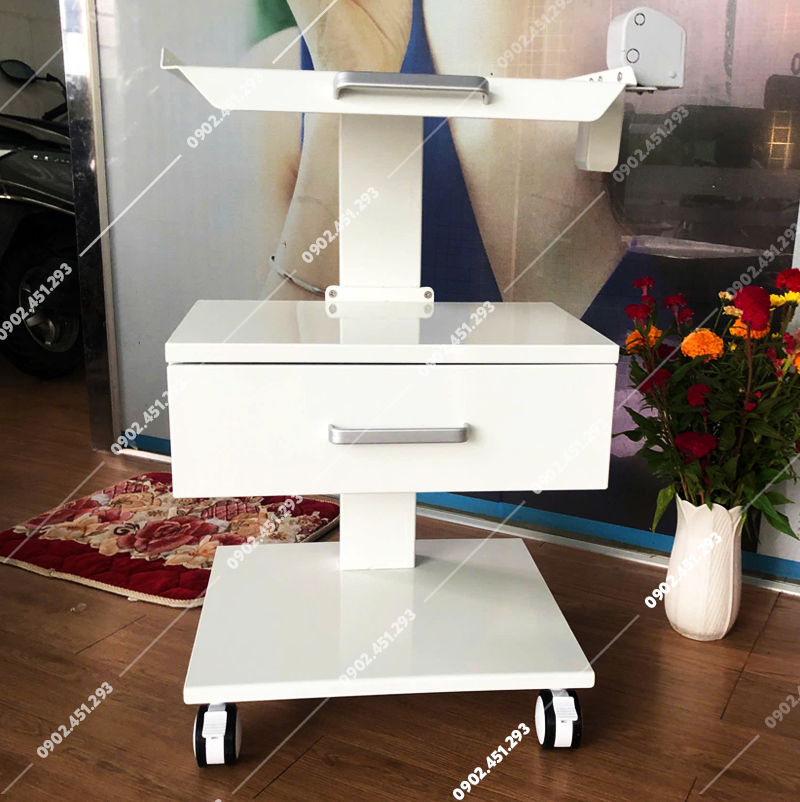 Xe đẩy nha khoa 3 tầng có học ngăn kéo